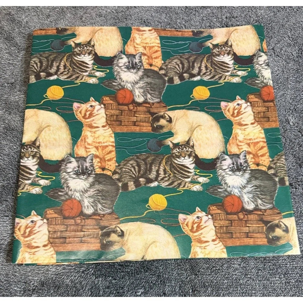 Vintage Wrapping Paper Lot 14 Designs Cats Floral Birds Novelty Gift Wrap